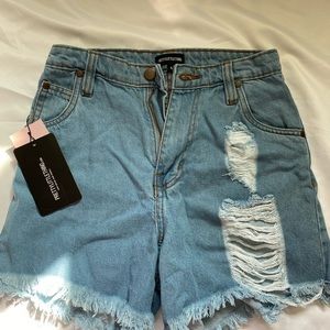 PrettyLittleThings High Waisted Jean Shorts